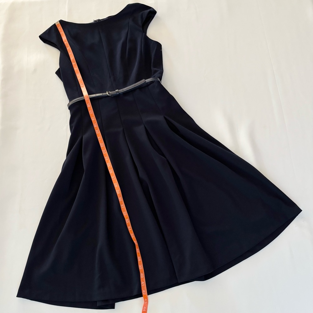 ELIZA J Bateau Neck Cap Sleeve Midi Dress In Navy NEW - Picture 15 of 17